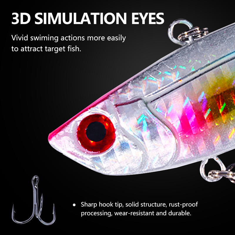Fishing Lure Blade Bait - メタルジグベイト 28g スピナー シンキング 3Dアイカラー レーザー