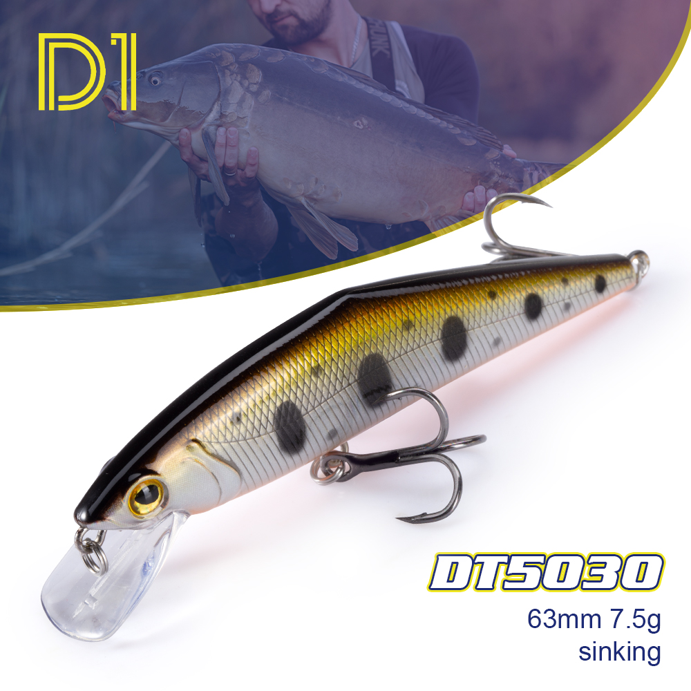 Fishing Lure Spoon - D1ストリームルアー85ミリメートル14.7グラム63ミリメートル7.5グラム重いシンクスモールミノーD-CONTACT人工餌トラウトパーチDT5030