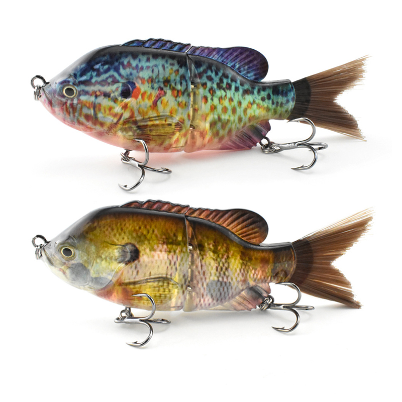Fishing Lure Swimbait - 13cm/33g バイオニック2セクションヘアリーテールプラスチックルアー 海釣り、淡水釣り用 マルチセクションリアルなフルスイミングレイヤーフィッシングベイト