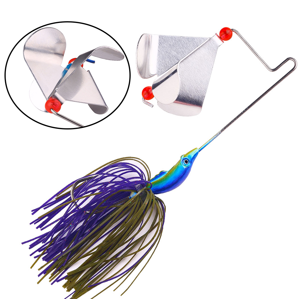 Fishing Lure Blade Bait - 22g バズベイト釣り用ルアー、プロペラブレードとシリコンスカート付き人工餌、トップウォータースピナーベイト、バスやパイク釣り用のウォブラー