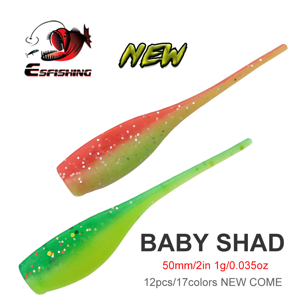 Fishing Lure Soft Plastic - ESFISHING ベビーシャッド 50mm ソフトベイト ペスカ人工釣りルアー タックル