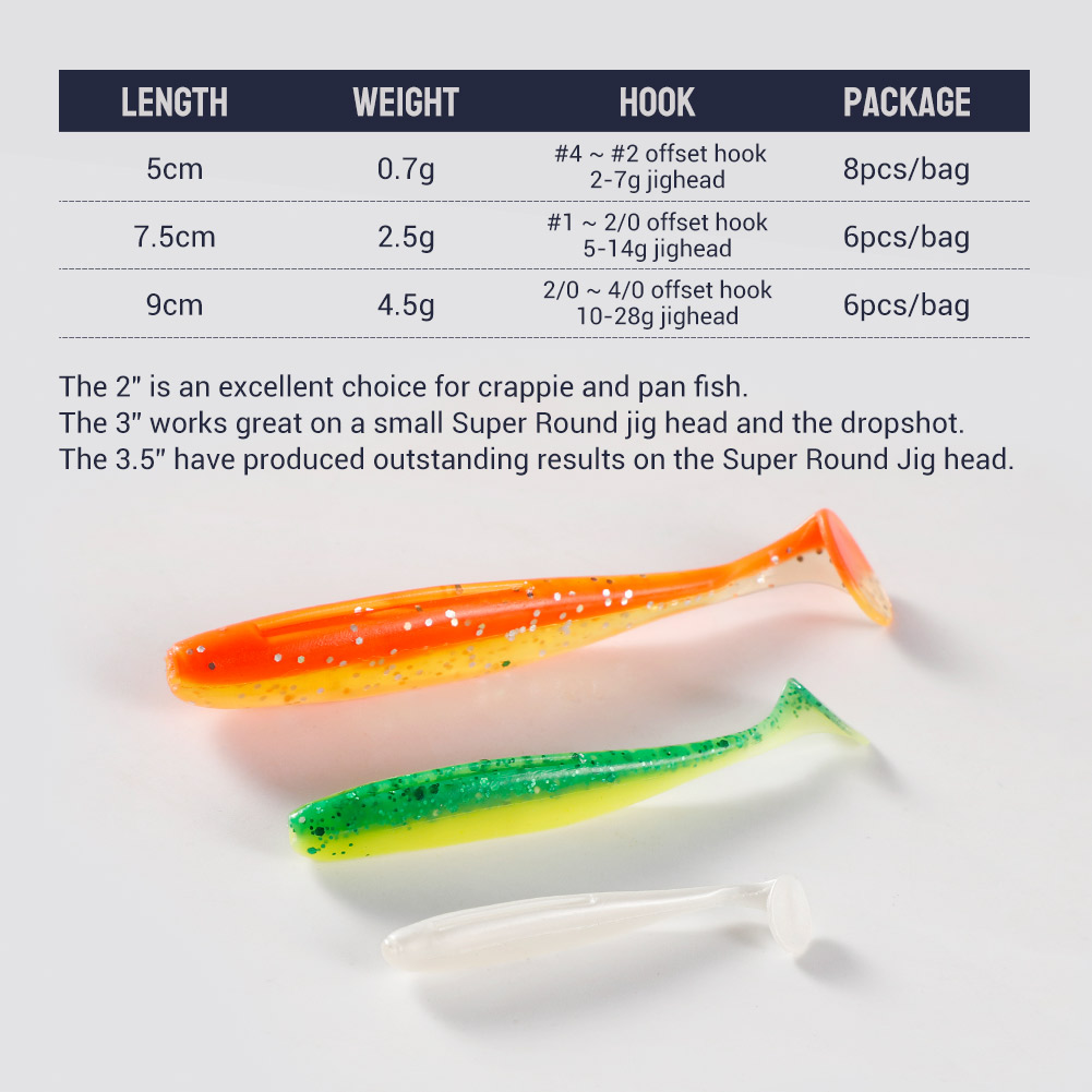 NOEBY-釣り用の人工ワームベイト,Tテール付きソフトシリ - Fishing Lure Soft Plastic のレビューと価格