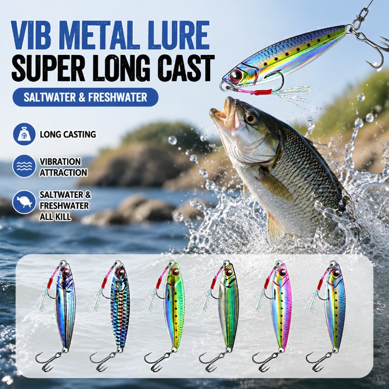 3Dプリント金属製VIBフィッシングルアー遠投ブレードベイト - Fishing Lure Blade Bait のレビューと価格
