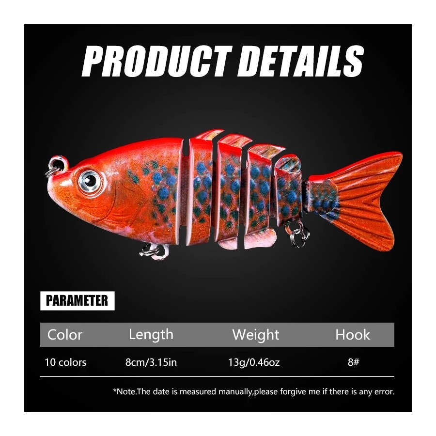1 個 8 センチメートル 13 グラムリアルな釣りルアース - Fishing Lure Swimbait のレビューと価格