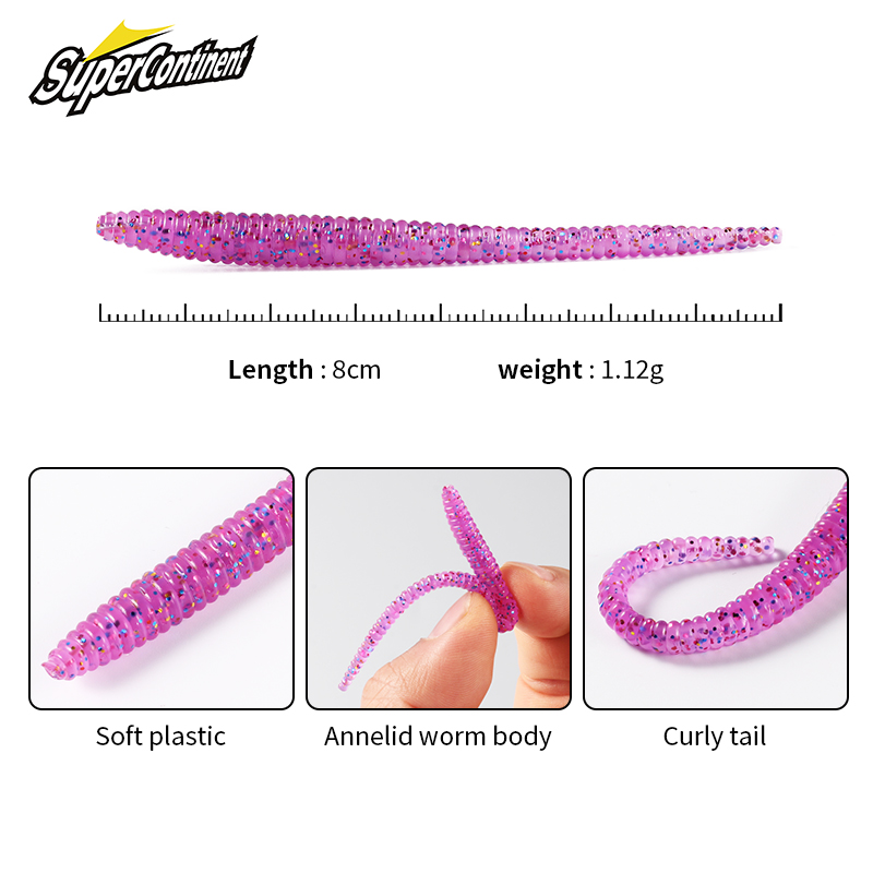 超大陸スローシンキングトラウトワームソフト餌 20 個人工釣 - Fishing Lure Soft Plastic のレビューと価格