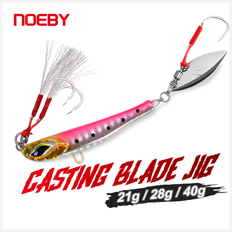 Nooby-ジギングテールスピナー付きメタルジグのルアー,人 - Fishing Lure Blade Bait のレビューと価格