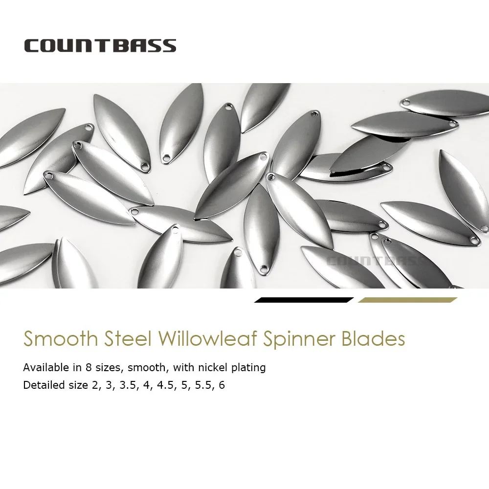 Countbass 50 個サイズ 1-6 ニッケル鋼ヤナギ - Fishing Lure Blade Bait のレビューと価格