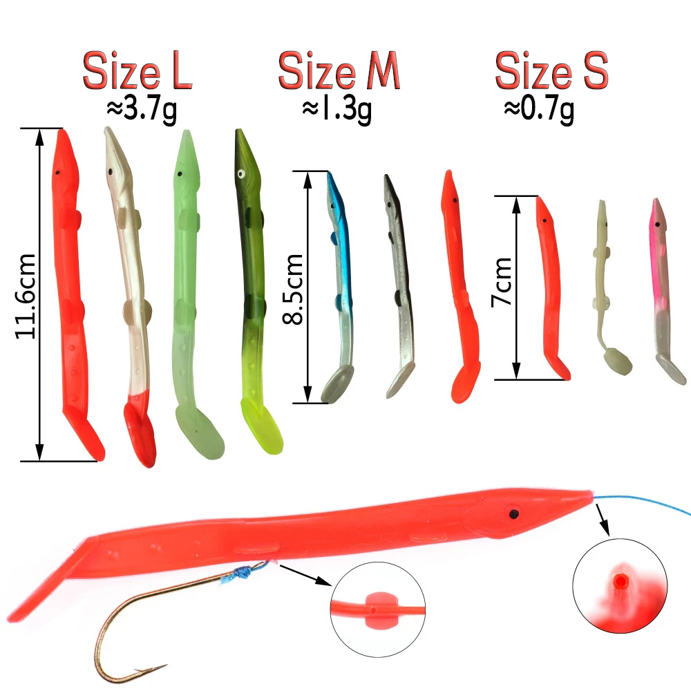 WIFREO 10 個ソフトプラスチック餌魚サビキリグウナギ - Fishing Lure Soft Plastic のレビューと価格